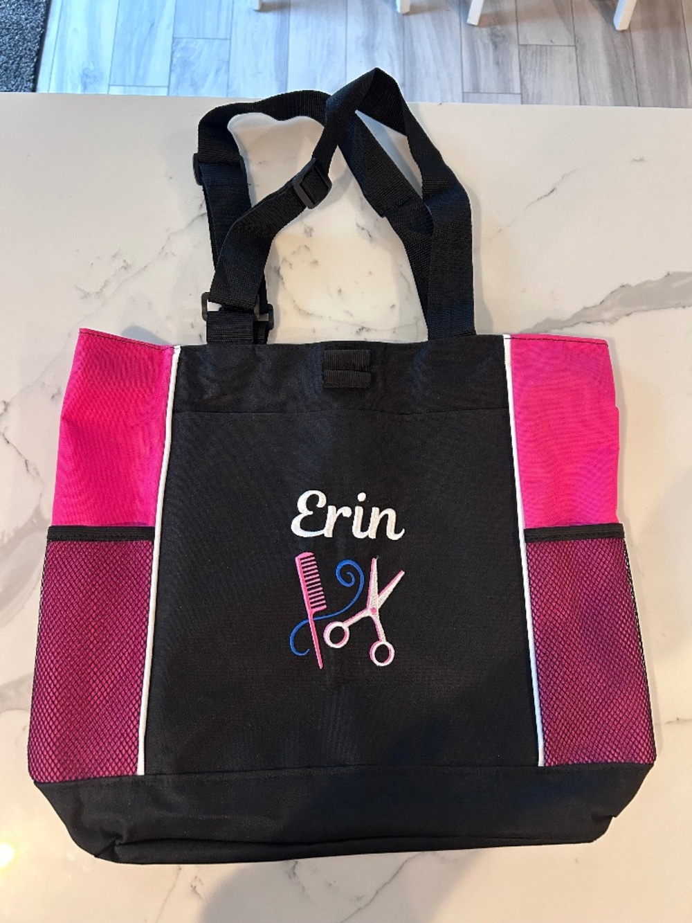 Heavy duty monogrammed Erin hairdressing bag